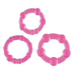 Набор из 3 розовых эрекционных колец KIT 3 COCK RING BE ON THE BALL