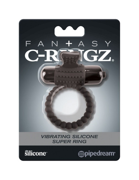 Черное эрекционное виброкольцо Vibrating Silicone Super Ring Черное эрекционное виброкольцо Vibrating Silicone Super Ring