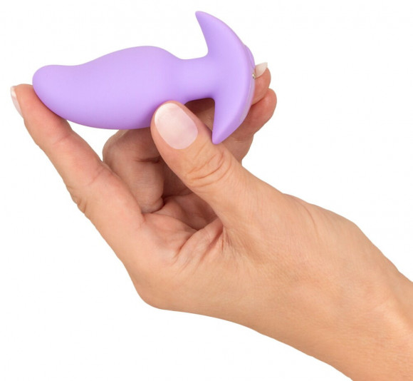 Сиреневая анальная пробка с вибрацией Cuties Vibrating Mini Butt Plug - 8 см.