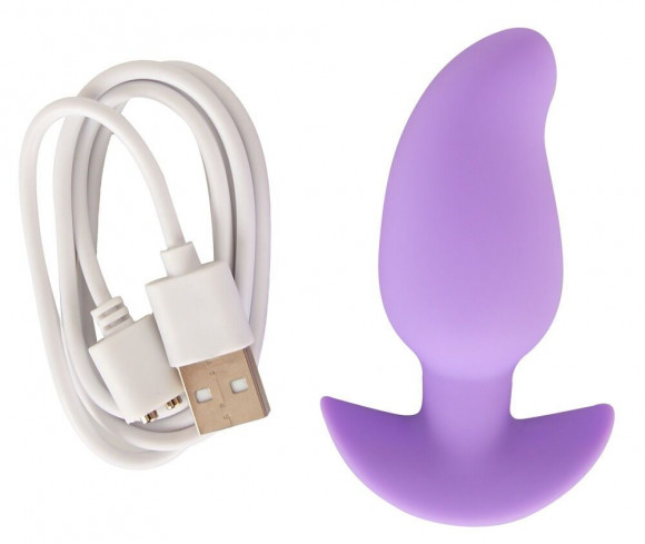 Сиреневая анальная пробка с вибрацией Cuties Vibrating Mini Butt Plug - 8 см.