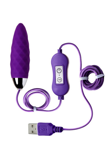 Фиолетовое узенькое виброяйцо с пультом управления A-Toys Cony, работающее от USB Фиолетовое узенькое виброяйцо с пультом управления A-Toys Cony, работающее от USB
