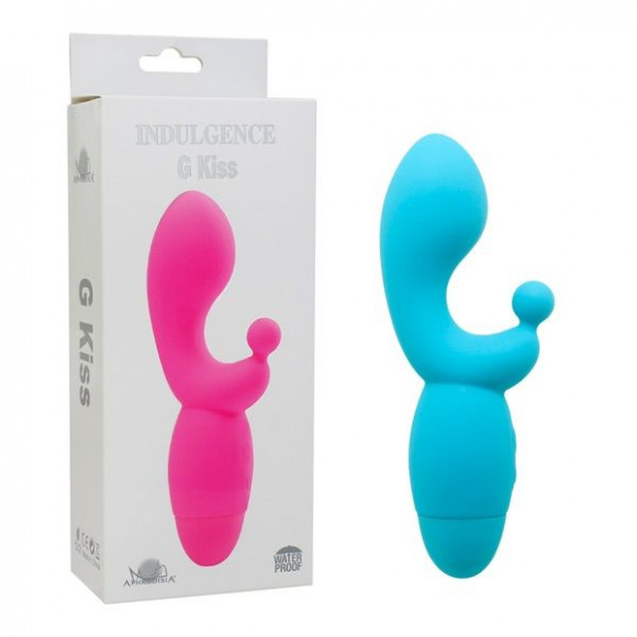 Голубой вибратор INDULGENCE G Kiss - 16,5 см. Голубой вибратор INDULGENCE G Kiss - 16,5 см.