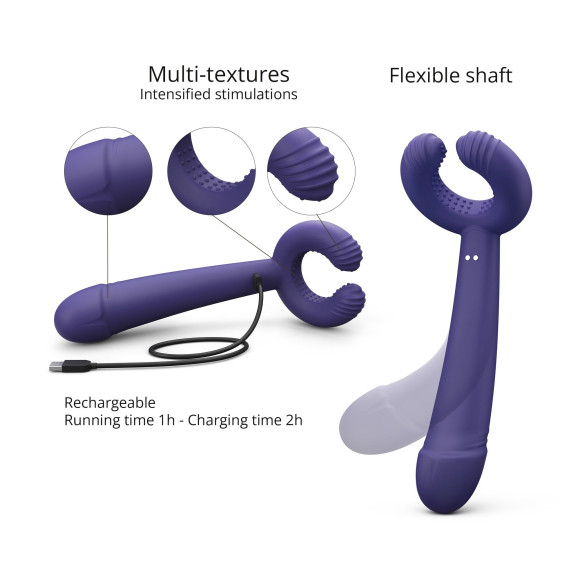Темно-синий вибратор для пар Please Me Multi Vibrator Темно-синий вибратор для пар Please Me Multi Vibrator