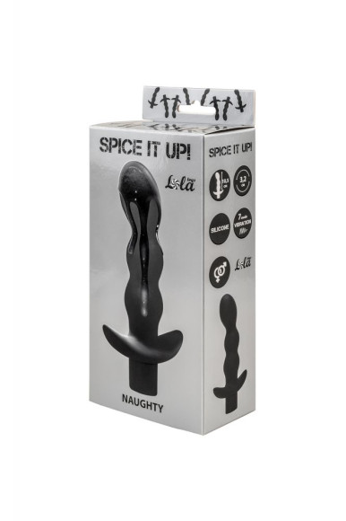 Чёрный анальный вибромассажёр Naughty - 14,5 см. Чёрный анальный вибромассажёр Naughty - 14,5 см.