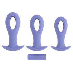 Набор из 3 анальных пробок с вибропулей Hole Punch Plug Set