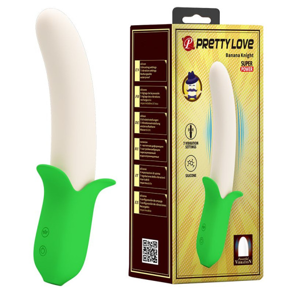 Силиконовый вибратор Banana Knight - 19,5 см. Силиконовый вибратор Banana Knight - 19,5 см.