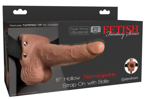 Кофейный перезаряжаемый вибрострапон 6 Hollow Rechargeable Strap-On Remote - 17,5 см. Кофейный перезаряжаемый вибрострапон 6 Hollow Rechargeable Strap-On Remote - 17,5 см.