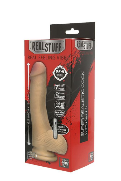 Реалистичный телесный вибромассажёр REALSTUFF 6.5INCH VIBRATOR - 16,5 см. Реалистичный телесный вибромассажёр REALSTUFF 6.5INCH VIBRATOR - 16,5 см.