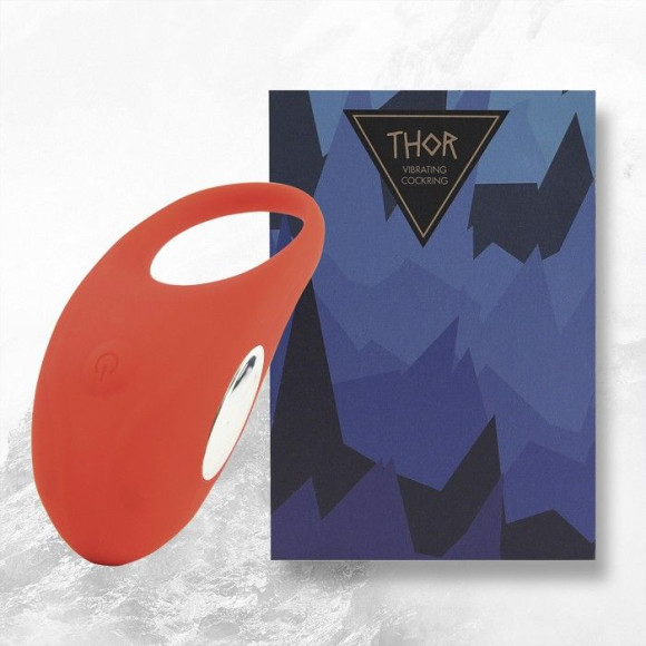 Красное кольцо с вибрацией Thor Cockring Красное кольцо с вибрацией Thor Cockring