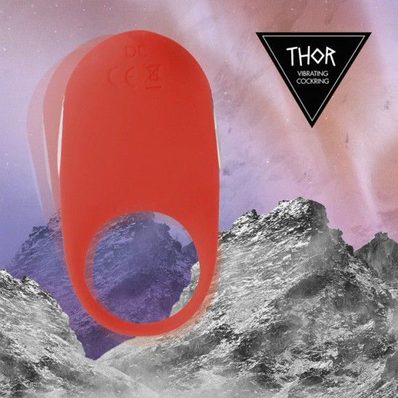 Красное кольцо с вибрацией Thor Cockring Красное кольцо с вибрацией Thor Cockring