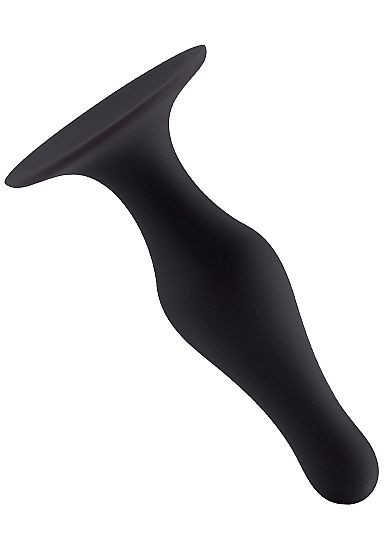 Чёрная фигурная анальная пробка Butt Plug with Suction Cup Large