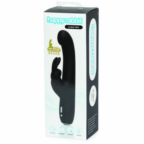 Чёрный вибратор Slimline G-Spot Rechargeable Rabbit Vibrator - 24,1 см. Чёрный вибратор Slimline G-Spot Rechargeable Rabbit Vibrator - 24,1 см.