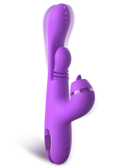 Фиолетовый вибратор с тройной стимуляцией Intimotion Pulse Pro - 24 см. Фиолетовый вибратор с тройной стимуляцией Intimotion Pulse Pro - 24 см.