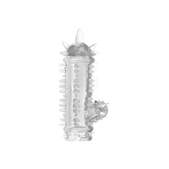 Прозрачная насадка с шипами и клиторальной шишечкой CLIT-BANGER SLEEVE IN CLEAR Прозрачная насадка с шипами и клиторальной шишечкой CLIT-BANGER SLEEVE IN CLEAR