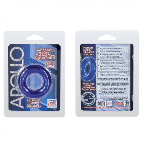 Синее эрекционное кольцо Apollo Premium Support Enhancers - Extra Large Синее эрекционное кольцо Apollo Premium Support Enhancers - Extra Large