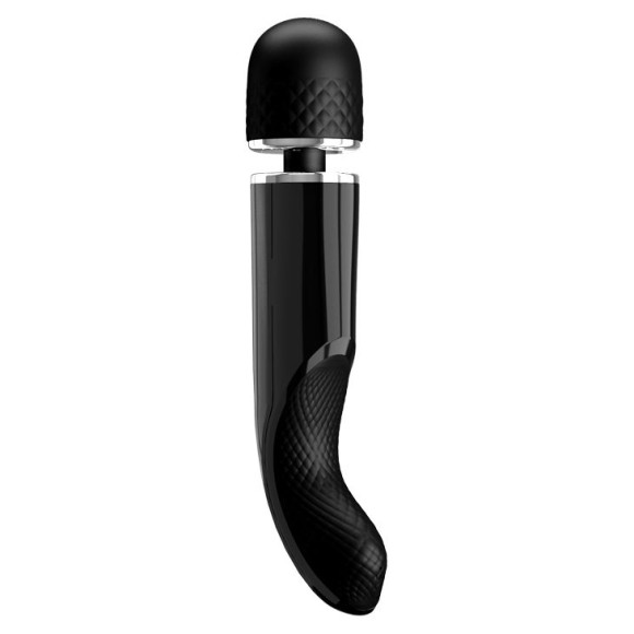Черный мощный жезловый вибратор с изогнутой ручкой Charming Massager - 24 см. Черный мощный жезловый вибратор с изогнутой ручкой Charming Massager - 24 см.