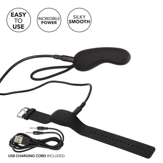 Черное виброяйцо с браслетом-пультом Wristband Remote Curve Черное виброяйцо с браслетом-пультом Wristband Remote Curve