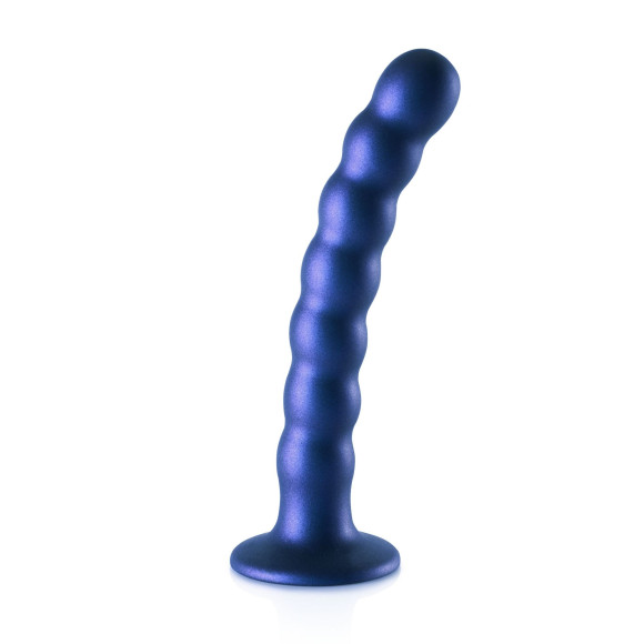 Синий фаллоимитатор Beaded G-Spot - 17 см. Синий фаллоимитатор Beaded G-Spot - 17 см.