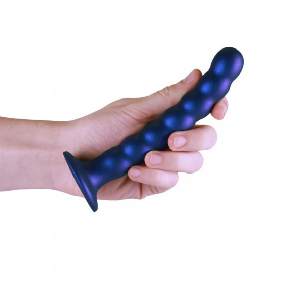 Синий фаллоимитатор Beaded G-Spot - 17 см. Синий фаллоимитатор Beaded G-Spot - 17 см.
