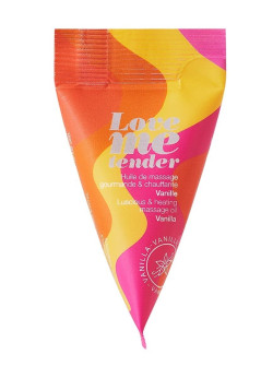Съедобное согревающее массажное масло Love Me Tender Vanilla с ароматом ванили - 10 мл.