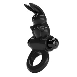 Черное эрекционное кольцо со стимулятором клитора в виде кролика Exciting ring Черное эрекционное кольцо со стимулятором клитора в виде кролика Exciting ring