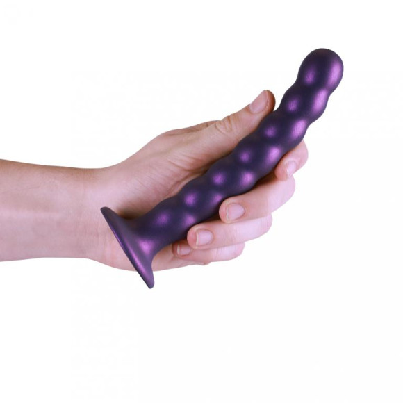 Фиолетовый фаллоимитатор Beaded G-Spot - 17 см. Фиолетовый фаллоимитатор Beaded G-Spot - 17 см.