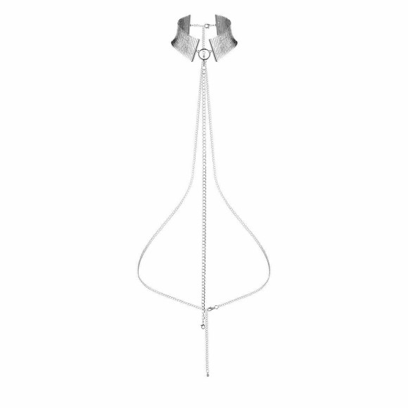 Серебристый ошейник с цепочками Desir Metallique Collar