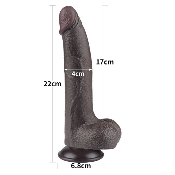 Коричневый фаллоимитатор с мошонкой 8.5 Sliding Skin Dual Layer Dong на присоске - 22 см. Коричневый фаллоимитатор с мошонкой 8.5 Sliding Skin Dual Layer Dong на присоске - 22 см.