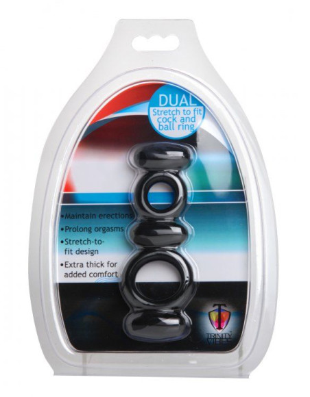 Двойное эрекционное кольцо Dual Stretch To Fit Cock and Ball Ring Двойное эрекционное кольцо Dual Stretch To Fit Cock and Ball Ring