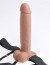 Кофейный перезаряжаемый фаллопротез 10  Hollow Strap-on with Remote - 21,6 см.