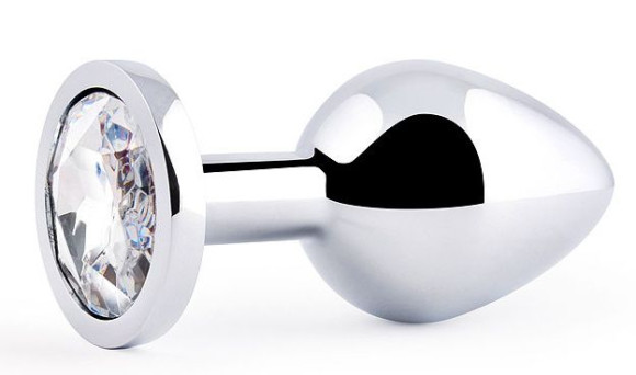 Анальная пробка SILVER PLUG MEDIUM с прозрачным кристаллом - 8,2 см. Анальная пробка SILVER PLUG MEDIUM с прозрачным кристаллом - 8,2 см.