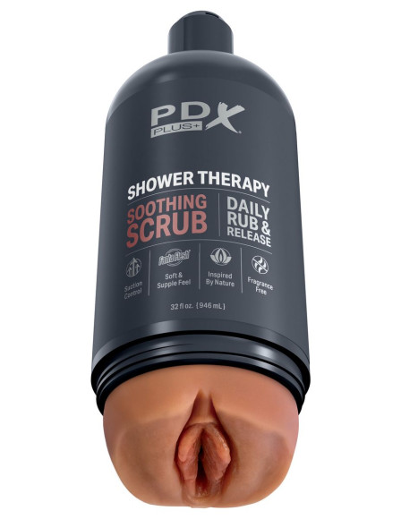 Мастурбатор-вагина цвета карамели Shower Therapy Soothing Scrub Мастурбатор-вагина цвета карамели Shower Therapy Soothing Scrub
