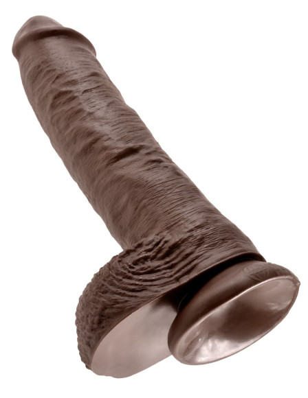Большой коричневый фаллоимитатор с мошонкой 10 Cock with Balls на присоске - 25,4 см. Большой коричневый фаллоимитатор с мошонкой 10 Cock with Balls на присоске - 25,4 см.