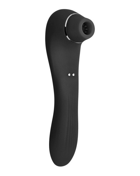 Черный стимулятор Smoooch Clitoral Suction & Vibration - 18,6 см. Черный стимулятор Smoooch Clitoral Suction & Vibration - 18,6 см.