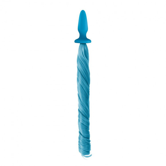 Голубая анальная пробка с голубым хвостом Unicorn Tails Pastel Blue Голубая анальная пробка с голубым хвостом Unicorn Tails Pastel Blue