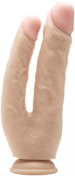 Телесный анально-вагинальный фаллоимитатор Realistic Double Cock 10 Inch - 25,5 см.