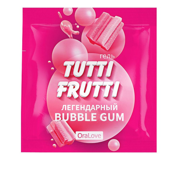 Саше гель-смазки Tutti-frutti со вкусом бабл-гам - 4 гр. Саше гель-смазки Tutti-frutti со вкусом бабл-гам - 4 гр.